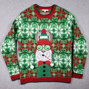 Celebrate Together Ugly Christmas Sweater Llama Fair Isle XL Great Fun‎